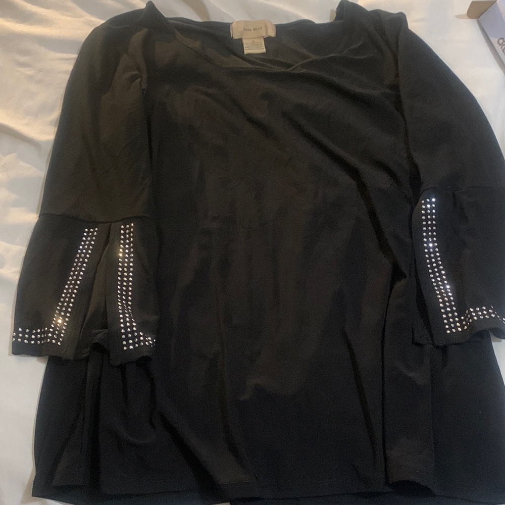Chic Black Studded Women's Blouse